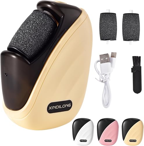QualityPinnacle Removedor de callos de pies, rodillo 3D patentado + 2 velocidades, LED, exfoliante de alta frecuencia de 30,000 RPM, portátil para