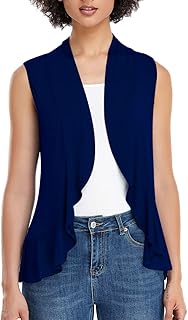 Sponsored Ad - Xeoxarel Women's Sleeveless Cardigan Open Front Vest (S-3XL)