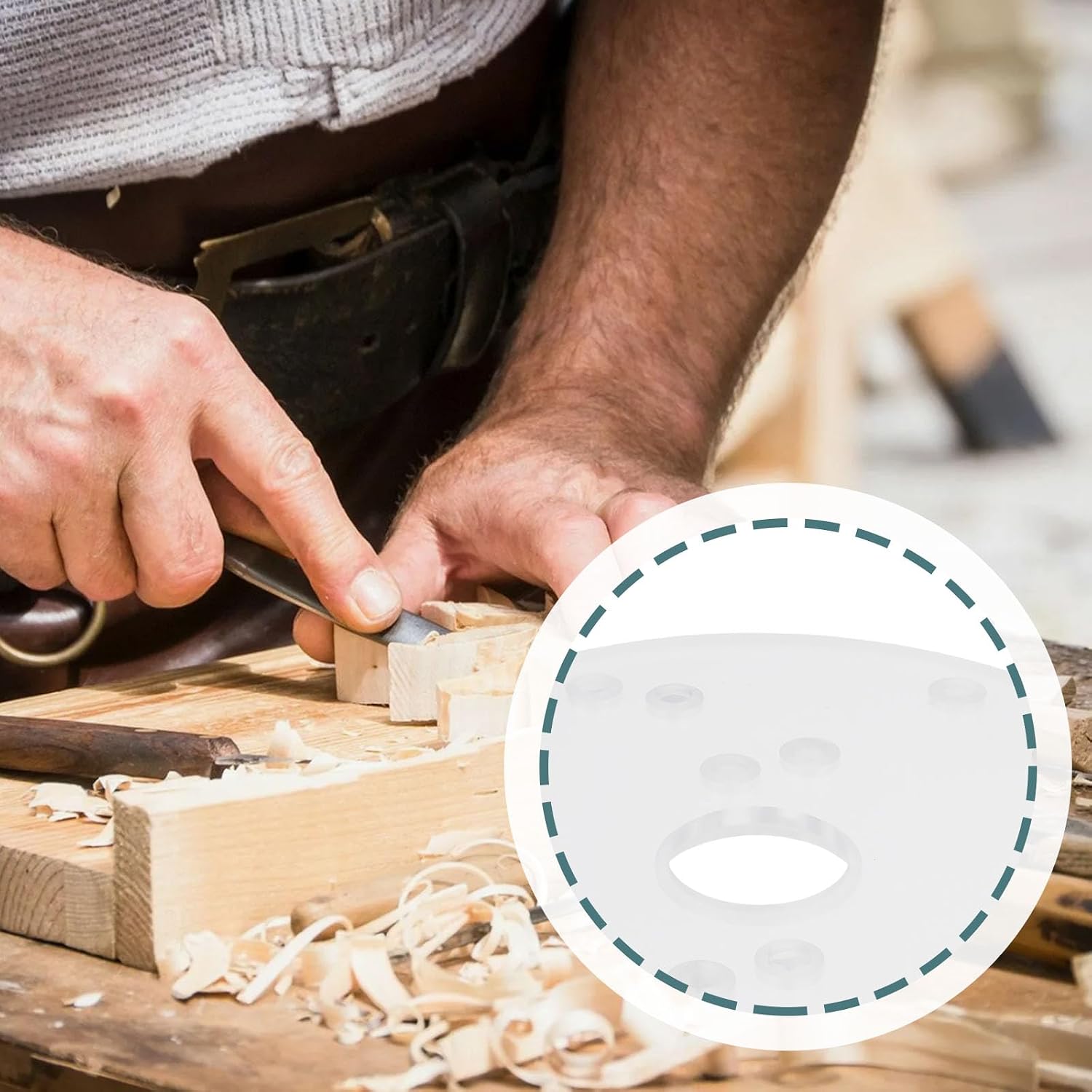 Create idea 1 Set Acrylic Router Base Plate with Centering Pin Screws for Universal Woodworking Trimming