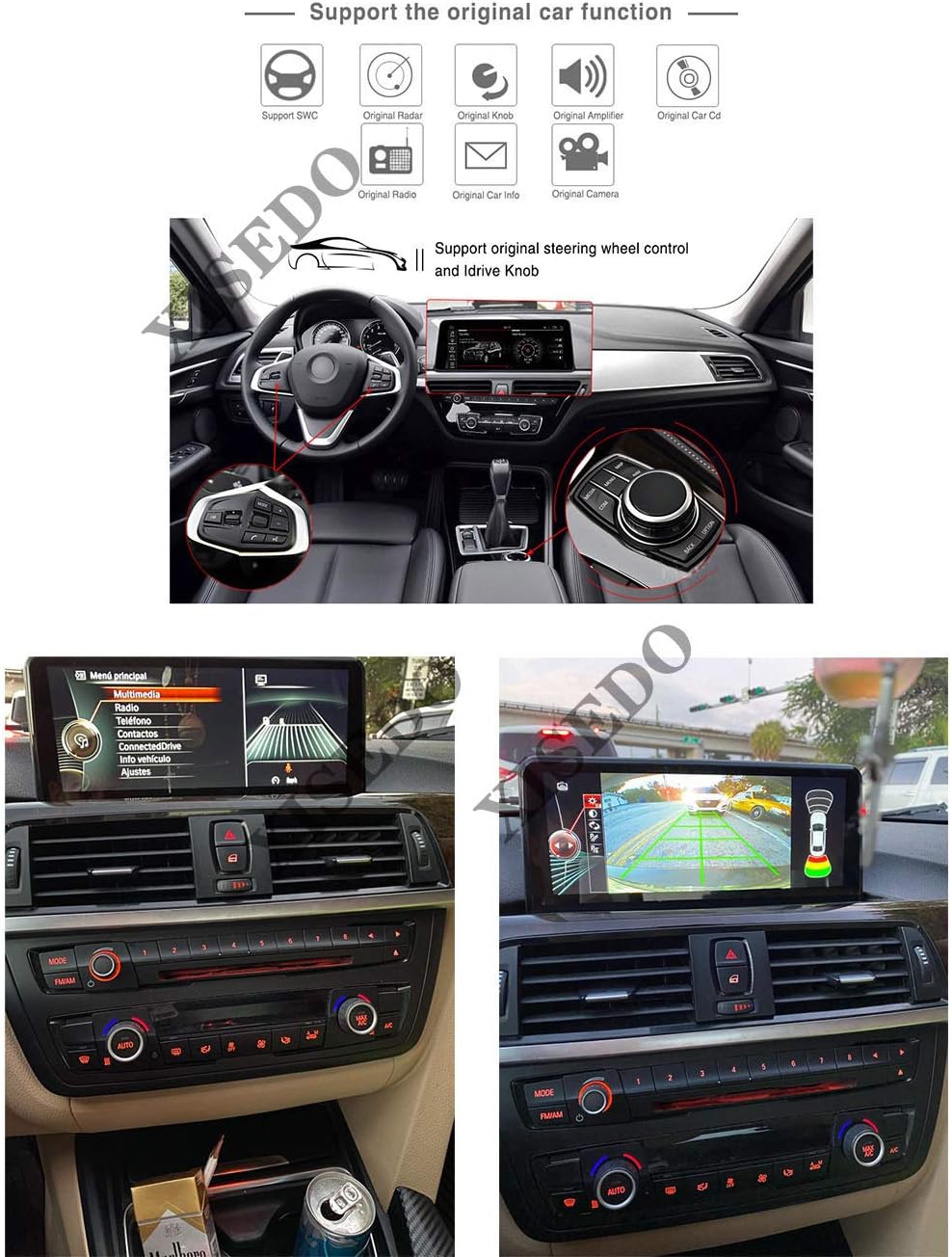 8.8 Inch Android 10.0 Car Radio RAM 4G ROM 64G Touch Screen Car Stereo Sat Nav Car GPS Navigation for BMW 5 series 2004-2010 CIC (E60 CIC)