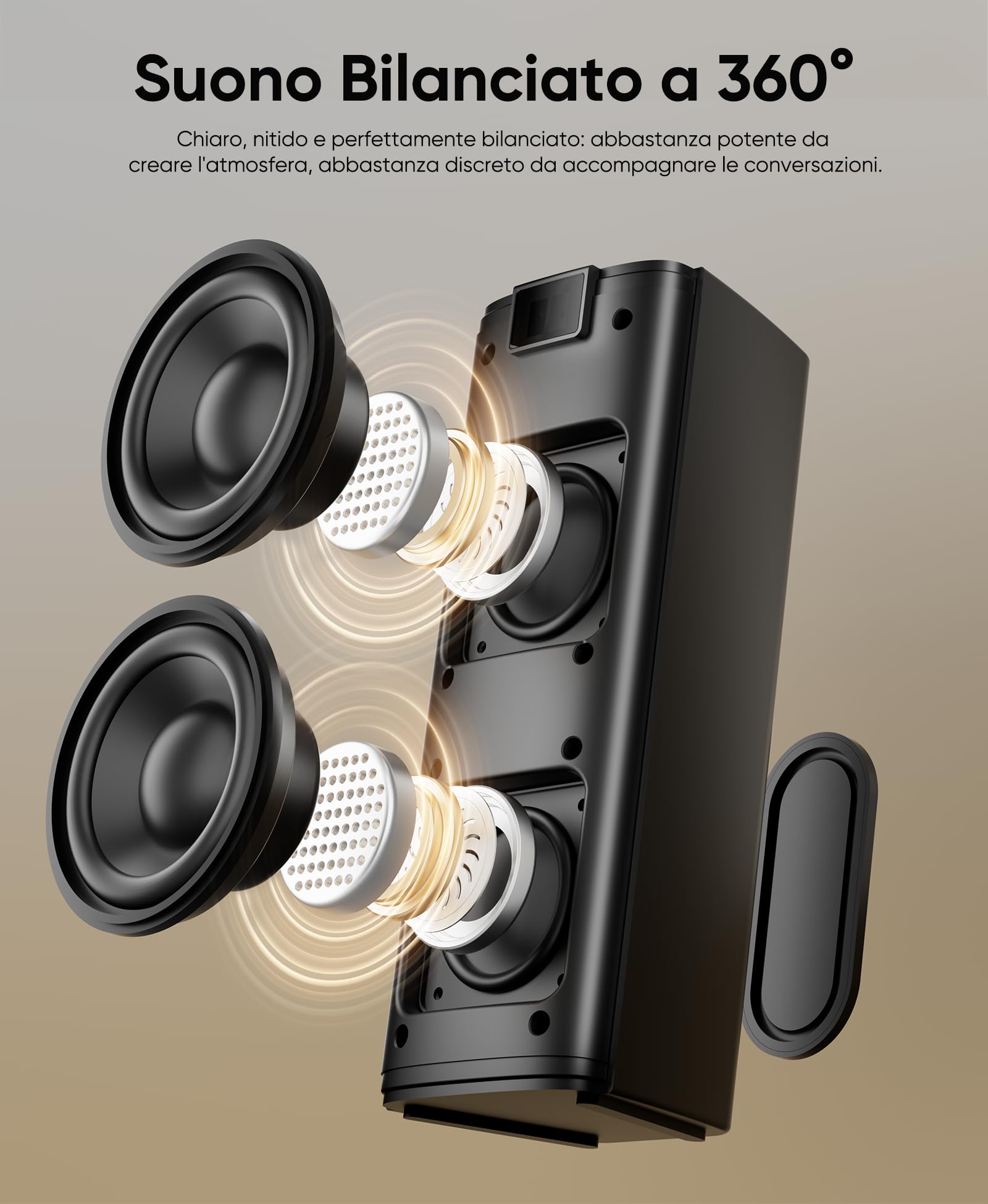 Inwa 400W Altoparlante Bluetooth Esterno, 10h Batteria, Auracast, LED, IP65