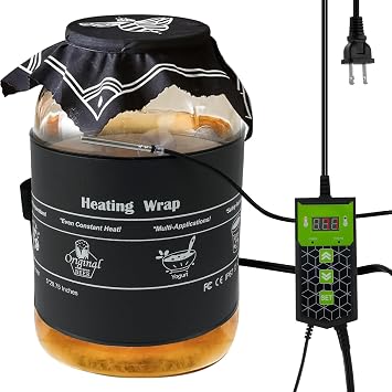 Kombucha Heating Wrap, Kombucha Jar Heater Wrap Waterproof Fermentation Heating Pad Even Heating Fermentation Heater Wrap with Precise Temperature Control for Home Fermentation 5.520.8in