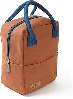 Yellow Weaves 100% Cotton Canvas Bag Reusable and Washable, Eco-Friendly Lunch Bag, Leakproof Keeps Hot & Cold, Lunch Bag for Men Women Kids Office Picnic School, (Big Size - Brown)