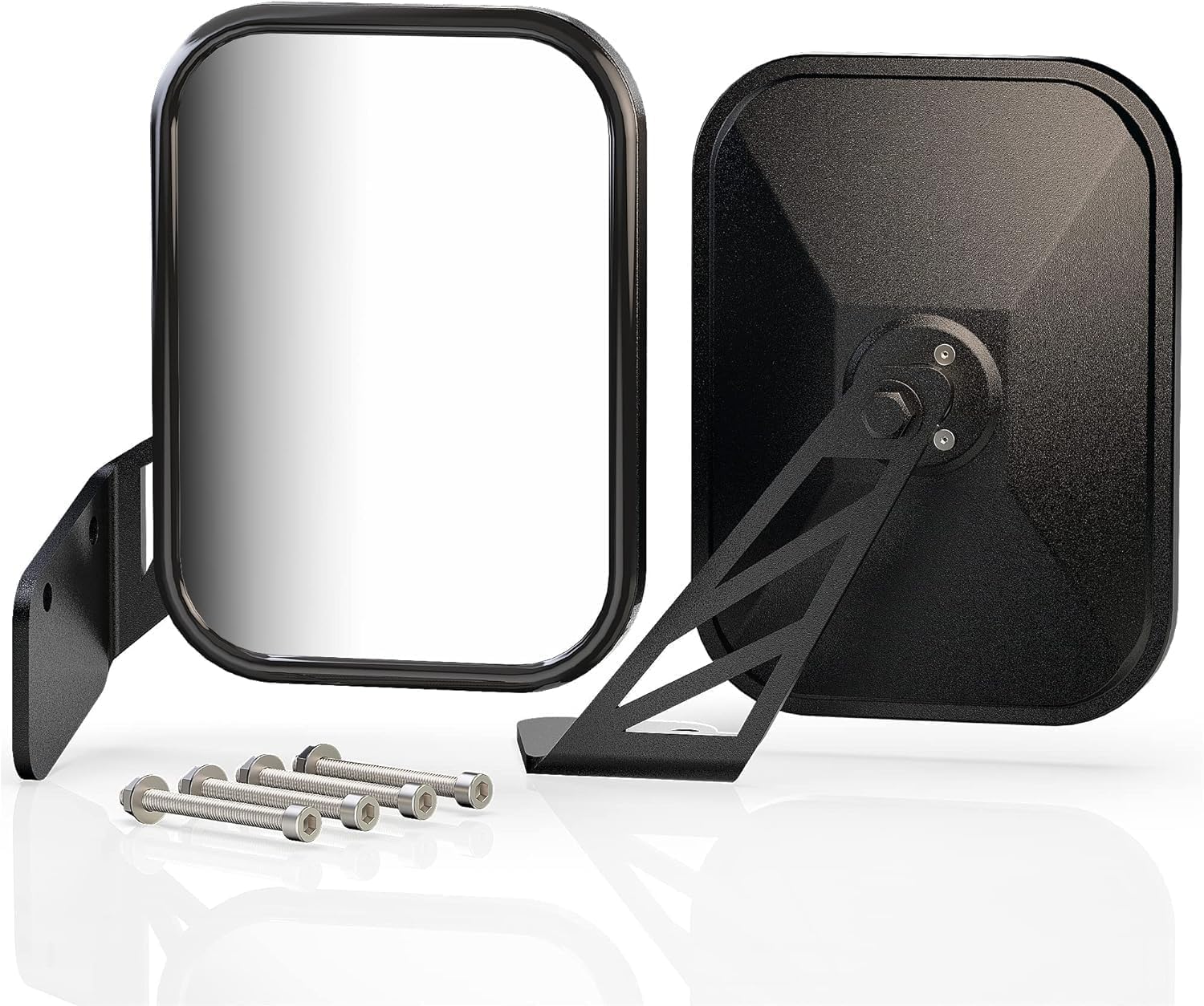 MZS X3 Side Mirrors, Rear View Racing Style Convex Design w/Mounting Bracket Compatible 2017-2026 Maverick X3 Max Xds Xrs Xmr Xrc Turbo RR, UTV Accessories Replace 715002898, Rectangle, 1 Pair