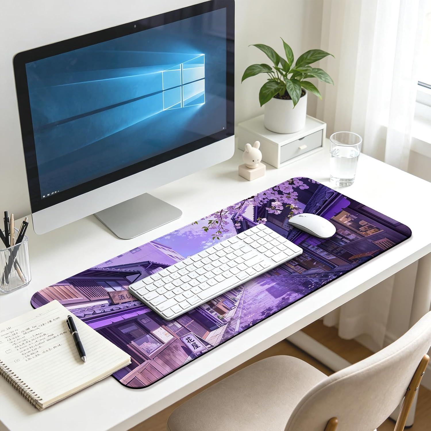 Sakura Street Gaming Desk Mat, Extended Cherry Blossom Mouse Pad image 5