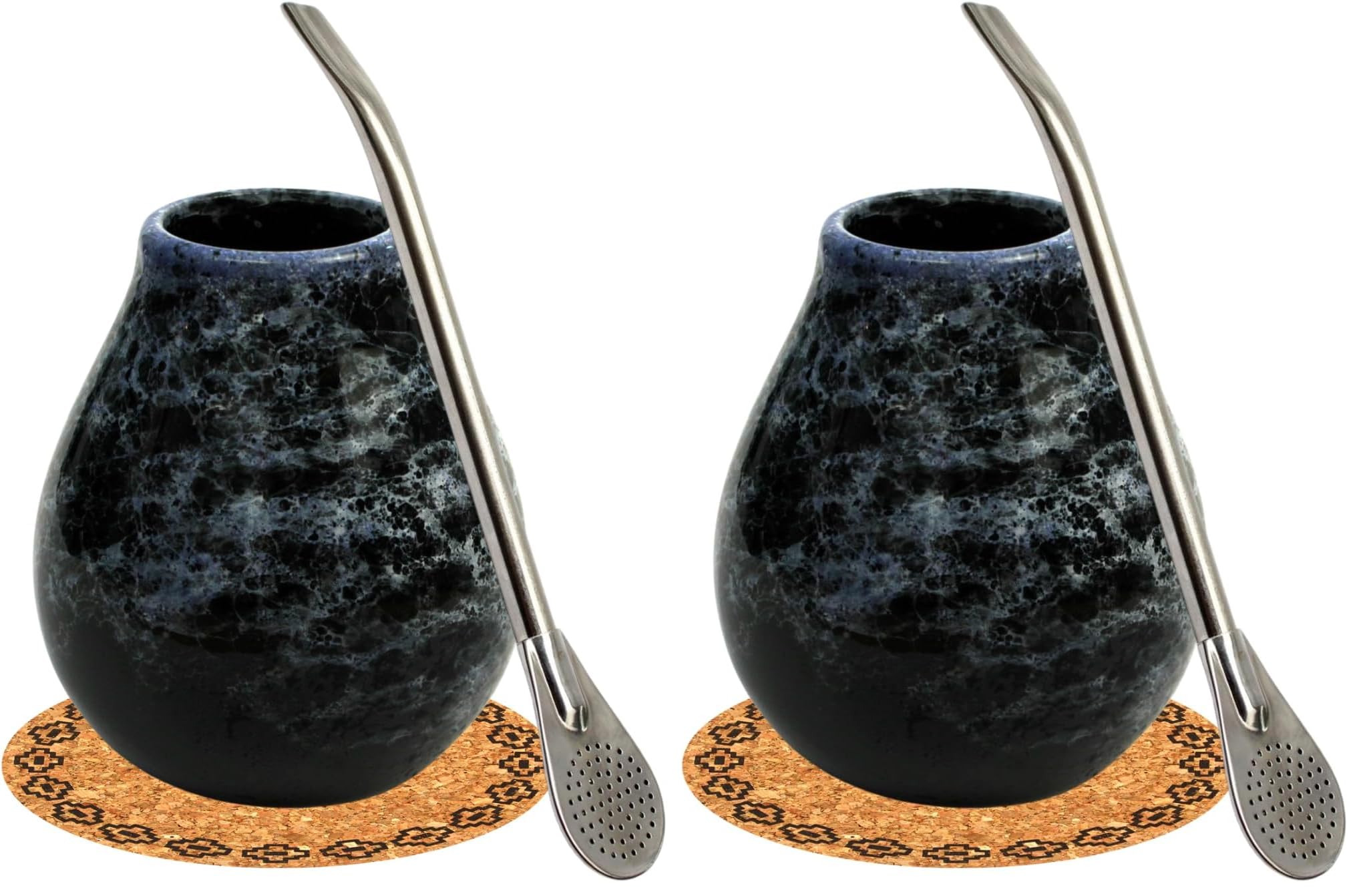 Calebasse à maté en céramique bleue pour des pauses bien-être stimulantes à la maison