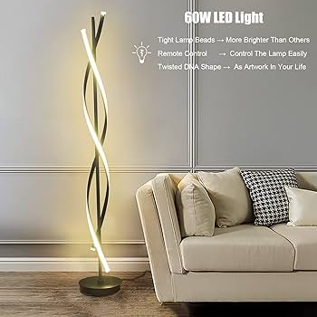 61inch Height; 60W DNA Spiral LED Floor Lights;Art Interior