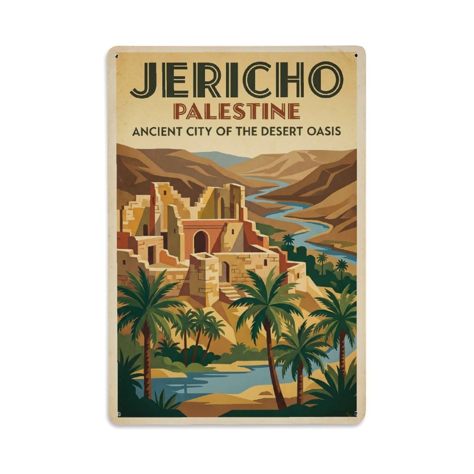 Metal Tin Sign Travel Retro Jericho