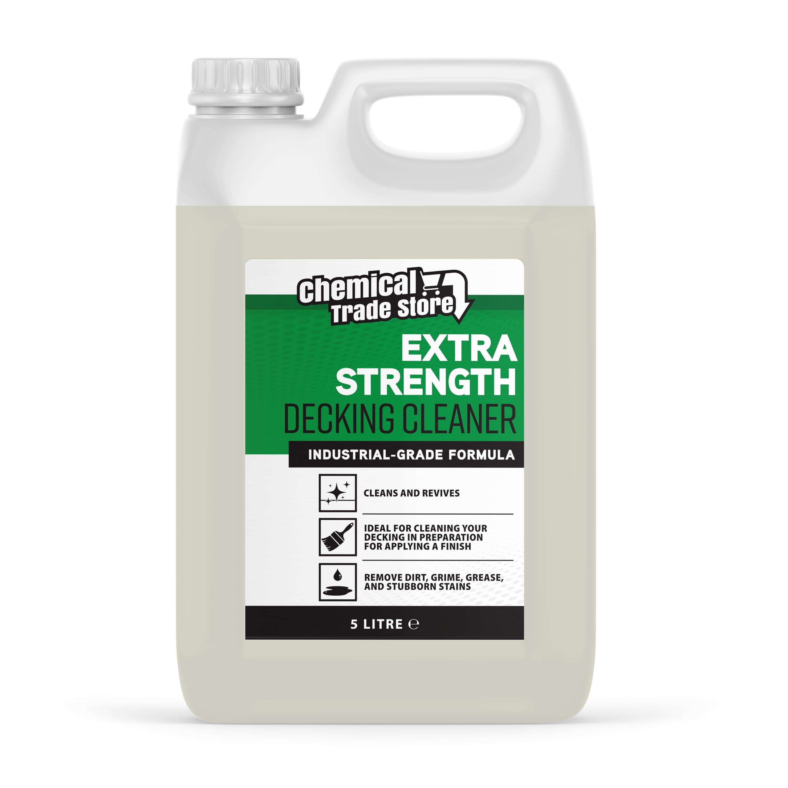 Chemical Trade Store - Decking Cleaner | Deck Algae and Mould Remover - Removes Dirt, Grime and Bird Droppings - 5 Litre