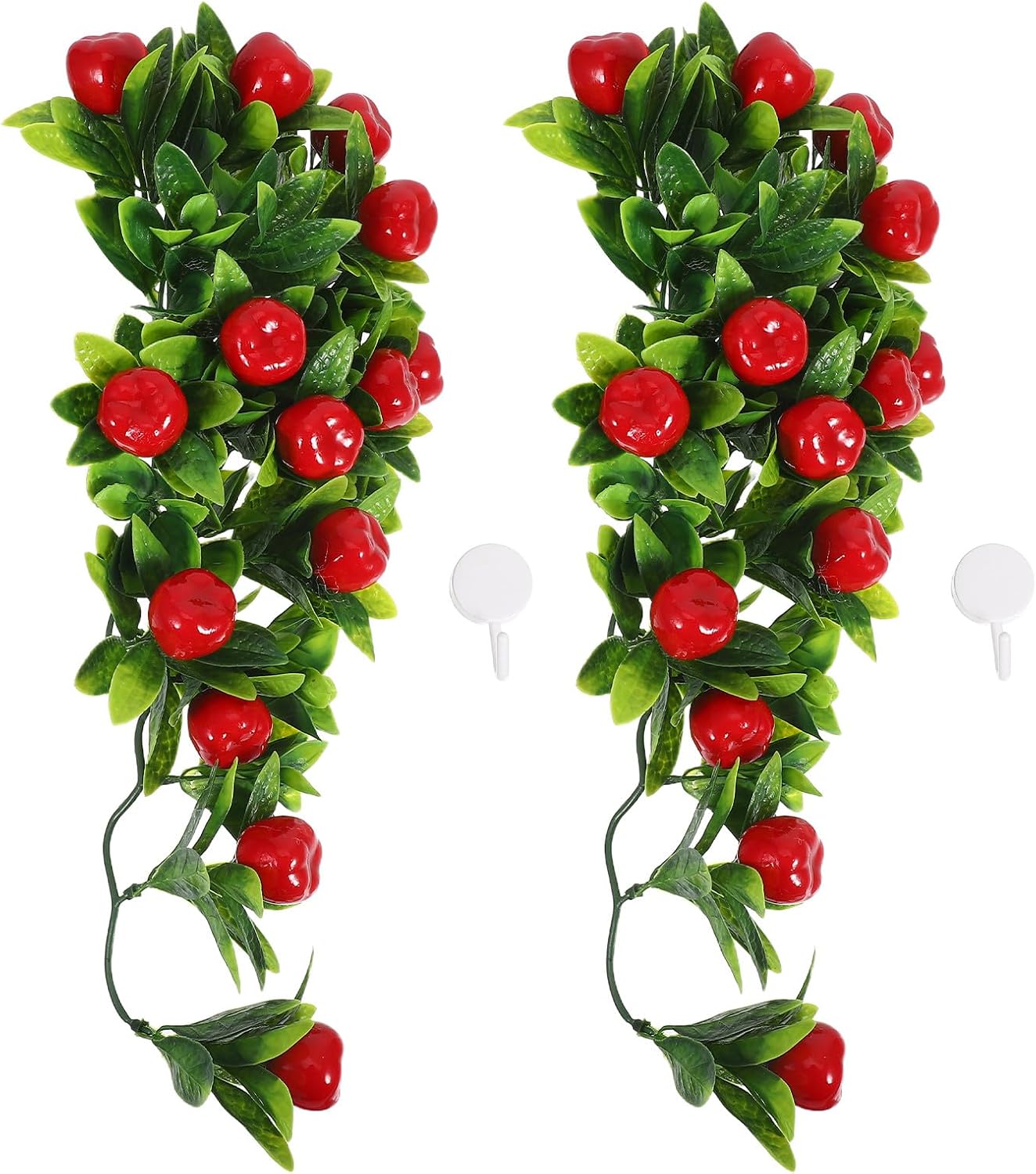 FUOYLOO Artificial Hanging Fruit Vine Hooks, Fake Fruit Model for Indoor and Outdoor Rustic Decor,