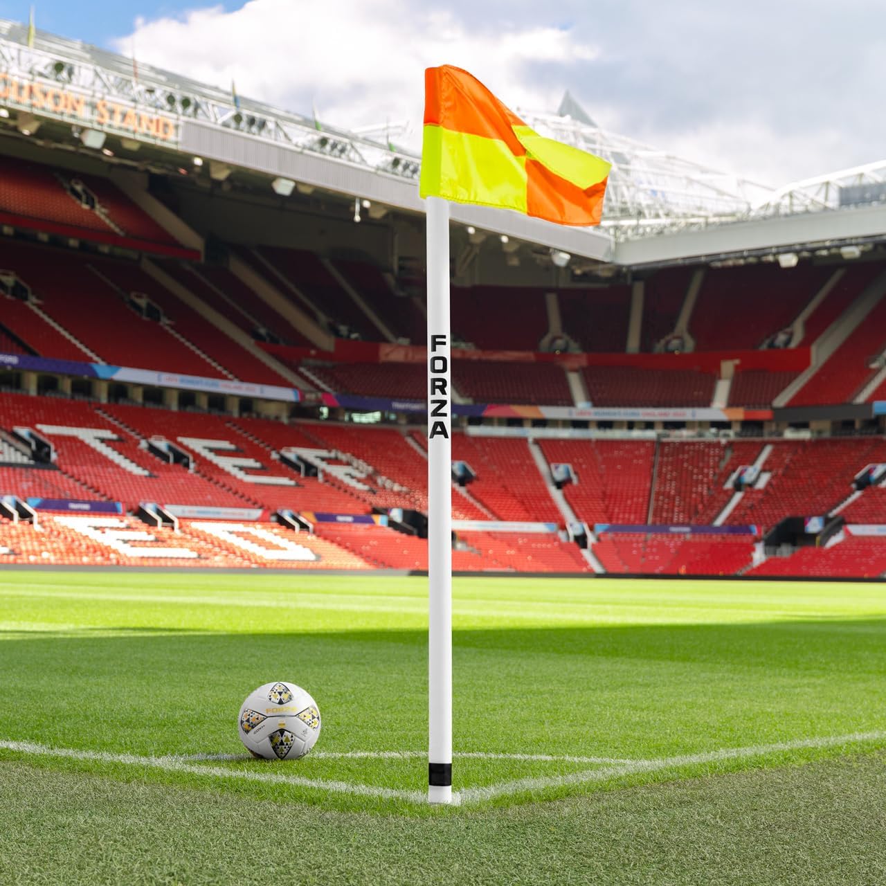 4 UEFA Regulation Corner Flags | Pro Corner Pole and Flag Set | Gameday Equipment Essentials