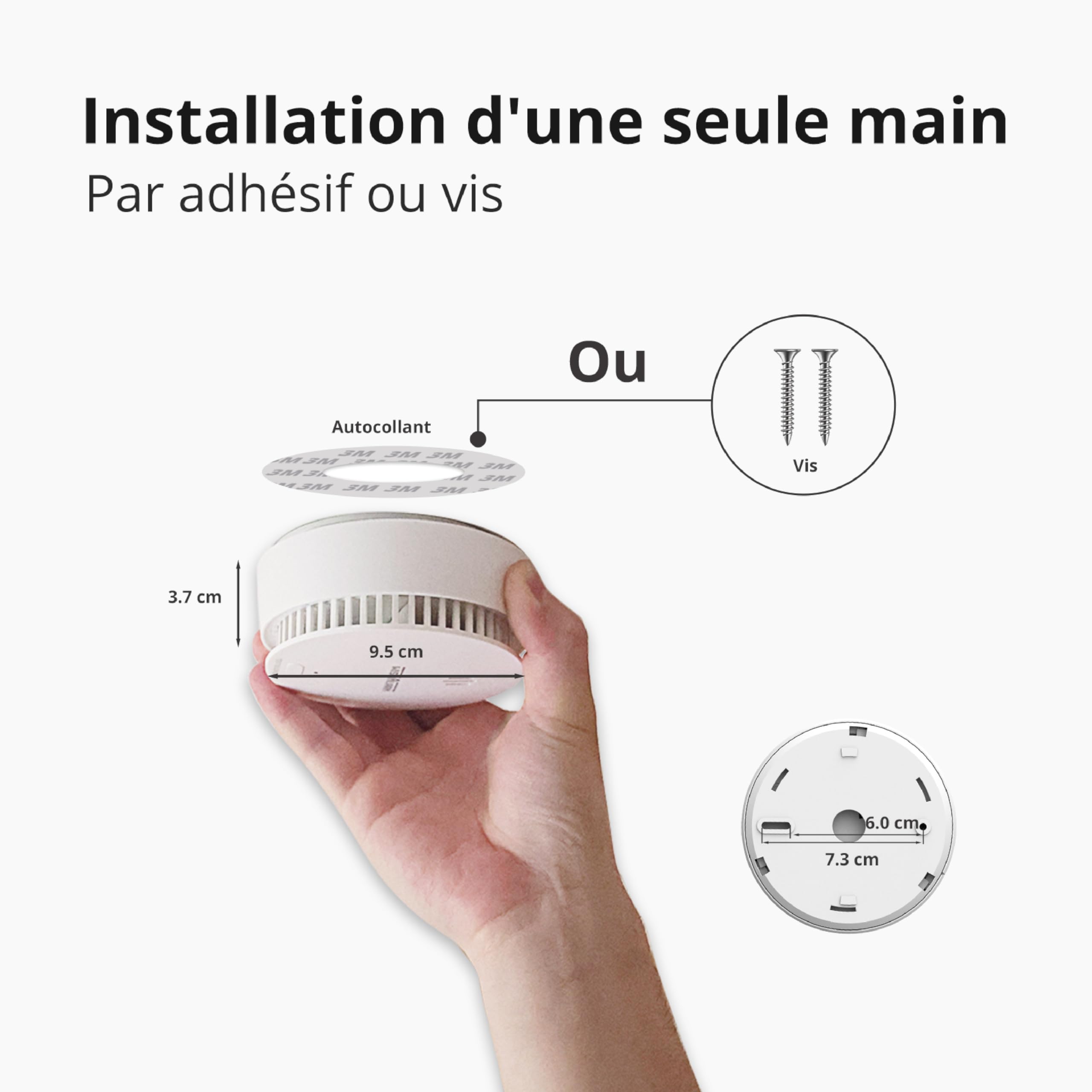 Détecteur de fumée pour la Maison, Détecteur de fumée WiFi avec Batterie remplaçable, Compatible avec l'application de sécurité Domestique Wisualarm, Conforme à la Norme en 14604 (3pack WiFi)