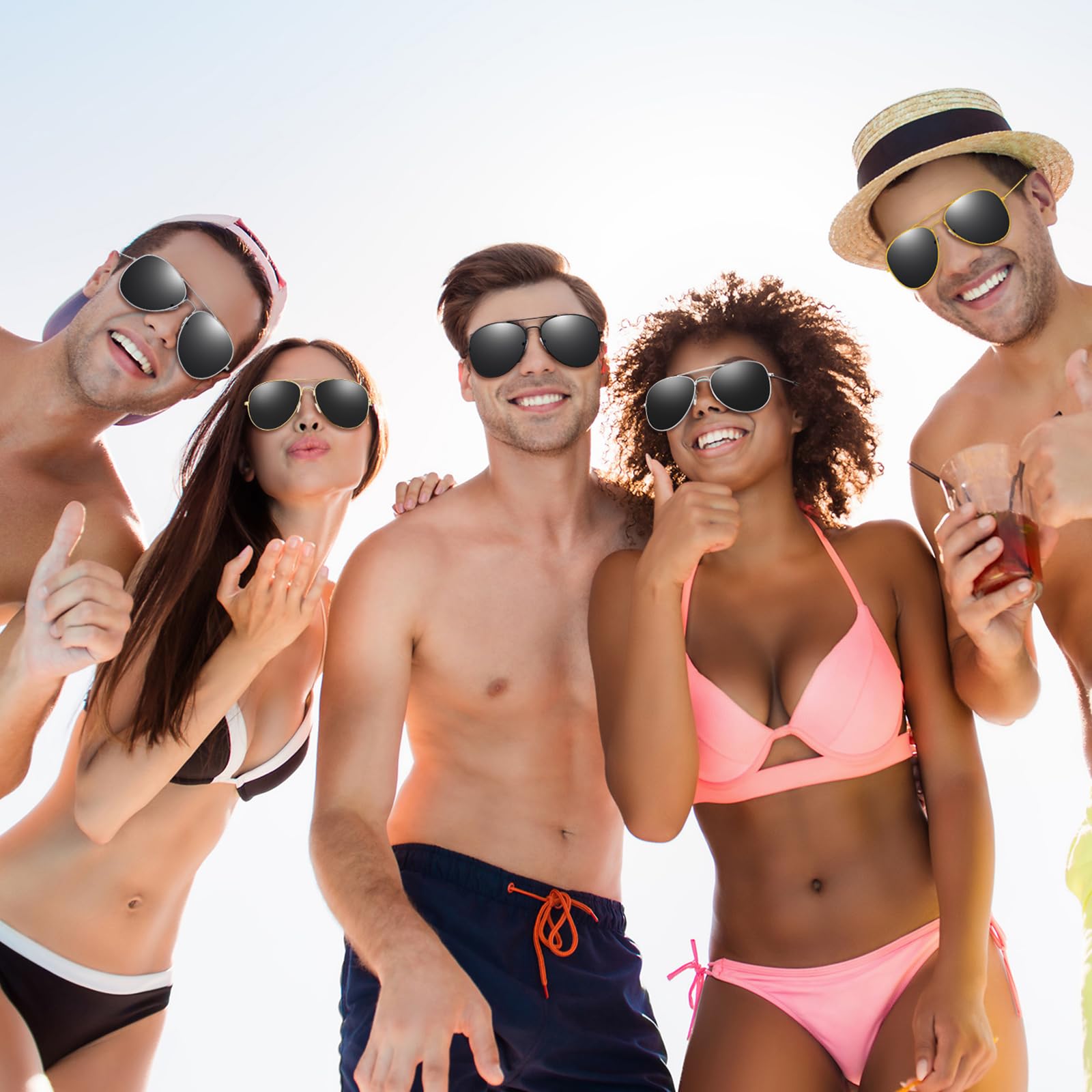 Mepase 36 pares de lentes de sol clásicos para hombres y mujeres, lentes de sol ligeros para protección UV, pesca, compras, viajes