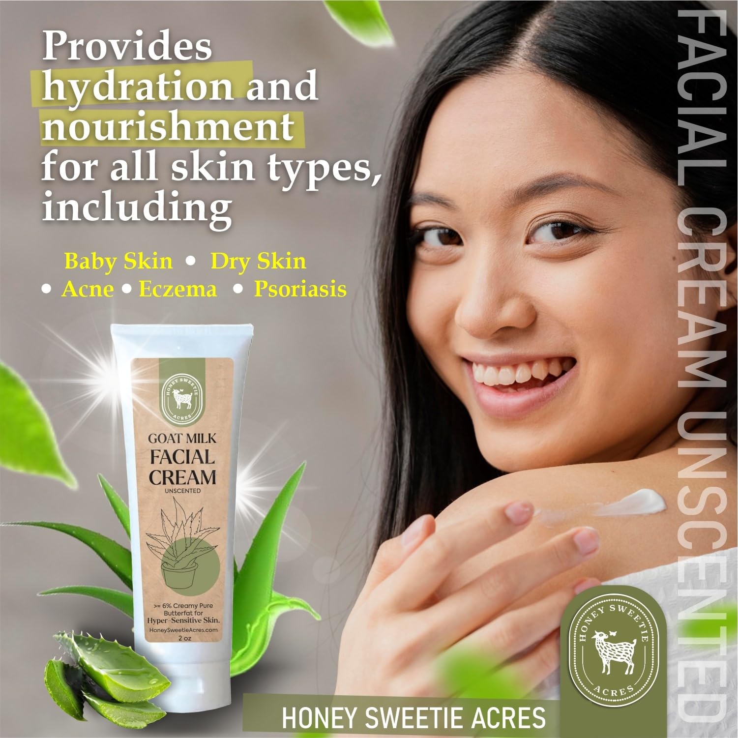 Amazon.com: Honey Sweetie Acres Goat Milk Facial Cream – 2 oz