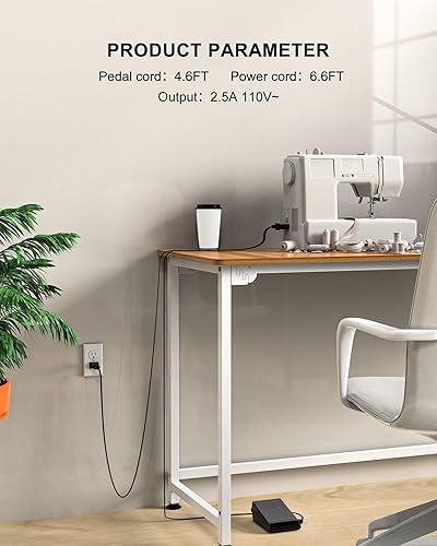 Miniatura 7 de POANES Cable de alimentación de pedal de pie para máquina de coser Singer, enchufe en forma de D compatible con Singer 1130 1408 1507 1748 2250 3207