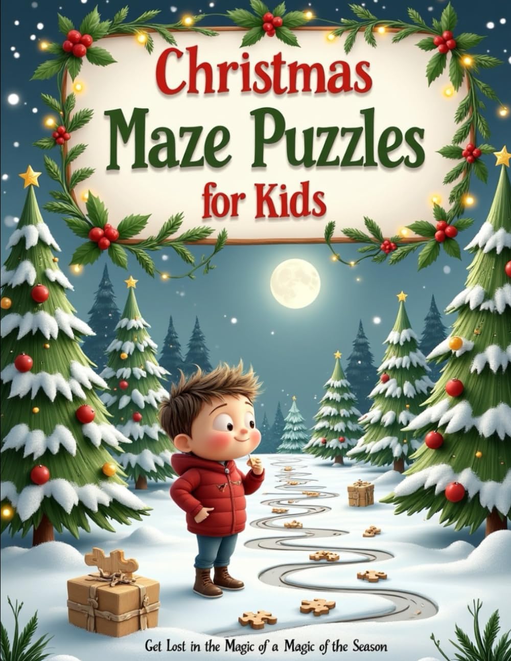 Christmas Maze Puzzles for Kids: Festive Christmas-themed maze puzzles