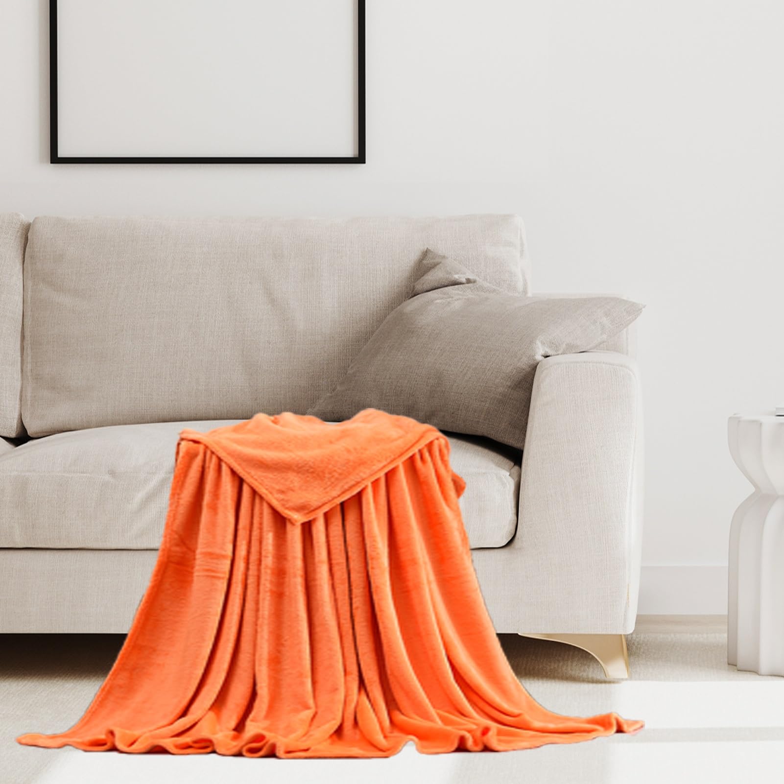 HOMESCAPES Copriletto extra large in terracotta arancione Marocco in cotone testurizzato a righe 254 x 356 cm, copriletto per divano a 3 o 4 posti o letto matrimoniale king size