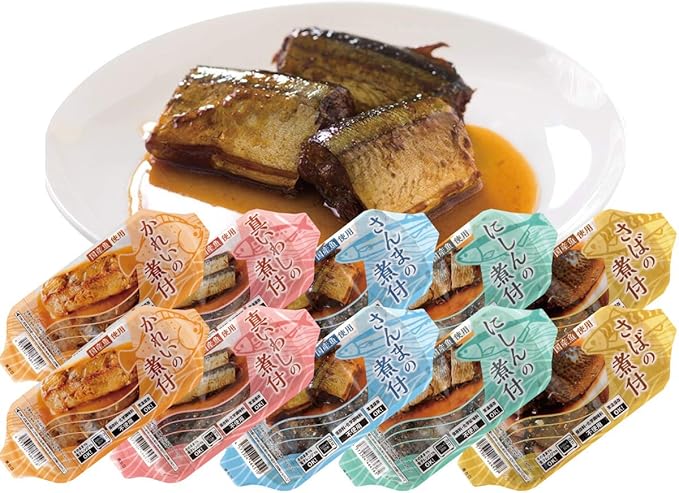 Amazon 煮付 詰め合わせ セット 魚 5種 10パック 宮城県産 煮魚 煮付け お中元 御中元 ギフト 保存食 レトルト 惣菜 常温 東北ハッピー農園 レトルトおかず 通販