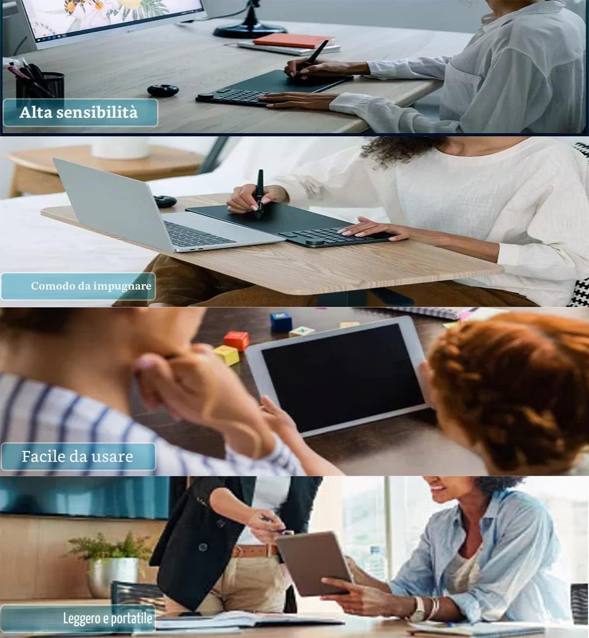 Penna Digitale Stilo per Touch Screen, Smart Pencil Stilo, PW507 Penna per Tavoletta Grafica Portatile 8192 Penna per Tablet Digitale Ad Alta Sensibilità di Livello Nero per Tablet Kamvas Pro 12