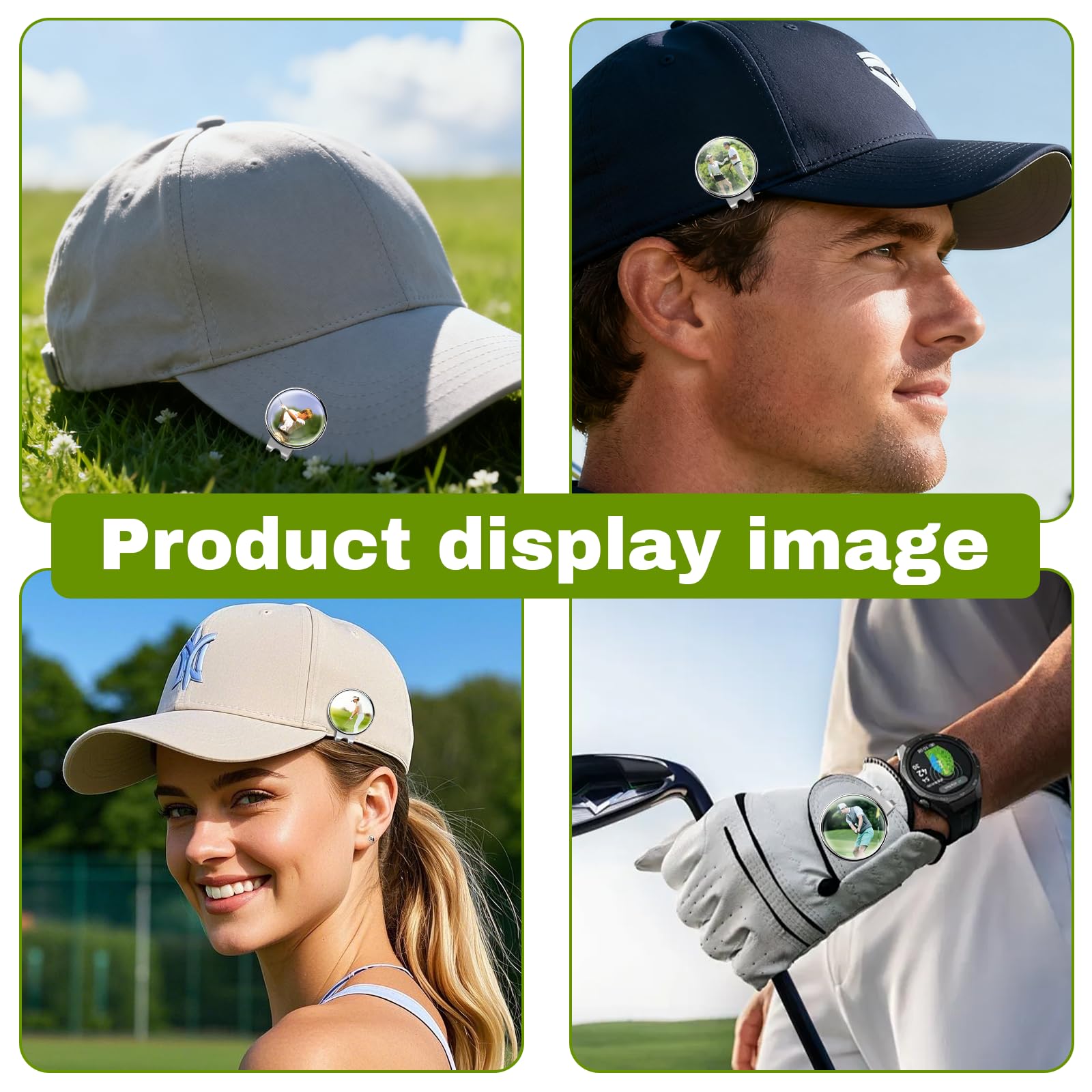 XSTZR 3D Marcador de Pelota de Golf Personalizado con Clip de Sombrero Magnético, Marcador con Foto o Logo Personalizable, Regalos Originales para Golfistas, Día del Padre, Cumpleaños — view 7