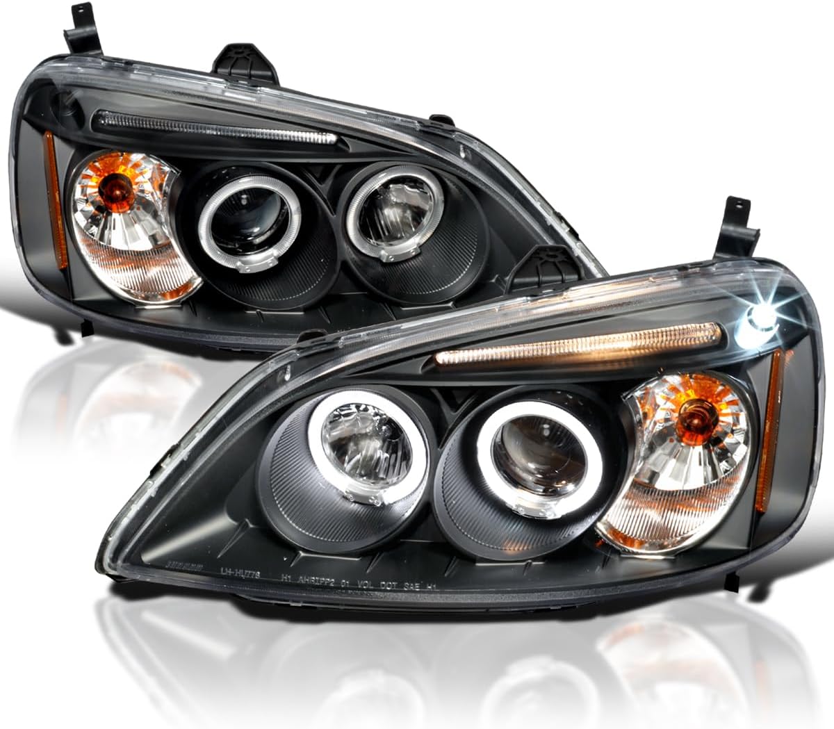 SPEC-D TUNING Projector Headlights Head Lamps Black