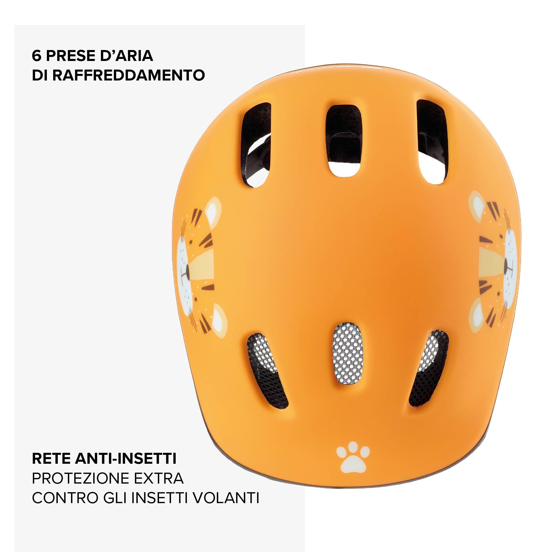 XXS Casco Bebé Polisport AMZ (44-48 cm) - Casco Bambino Leggero 190g Con 6 Prese D’Aria E Rete Anti-Insetti. Casco Da Ciclismo Per Bambino Piccolo, Balance Bike, Triciclo E Seggiolini Anteriori