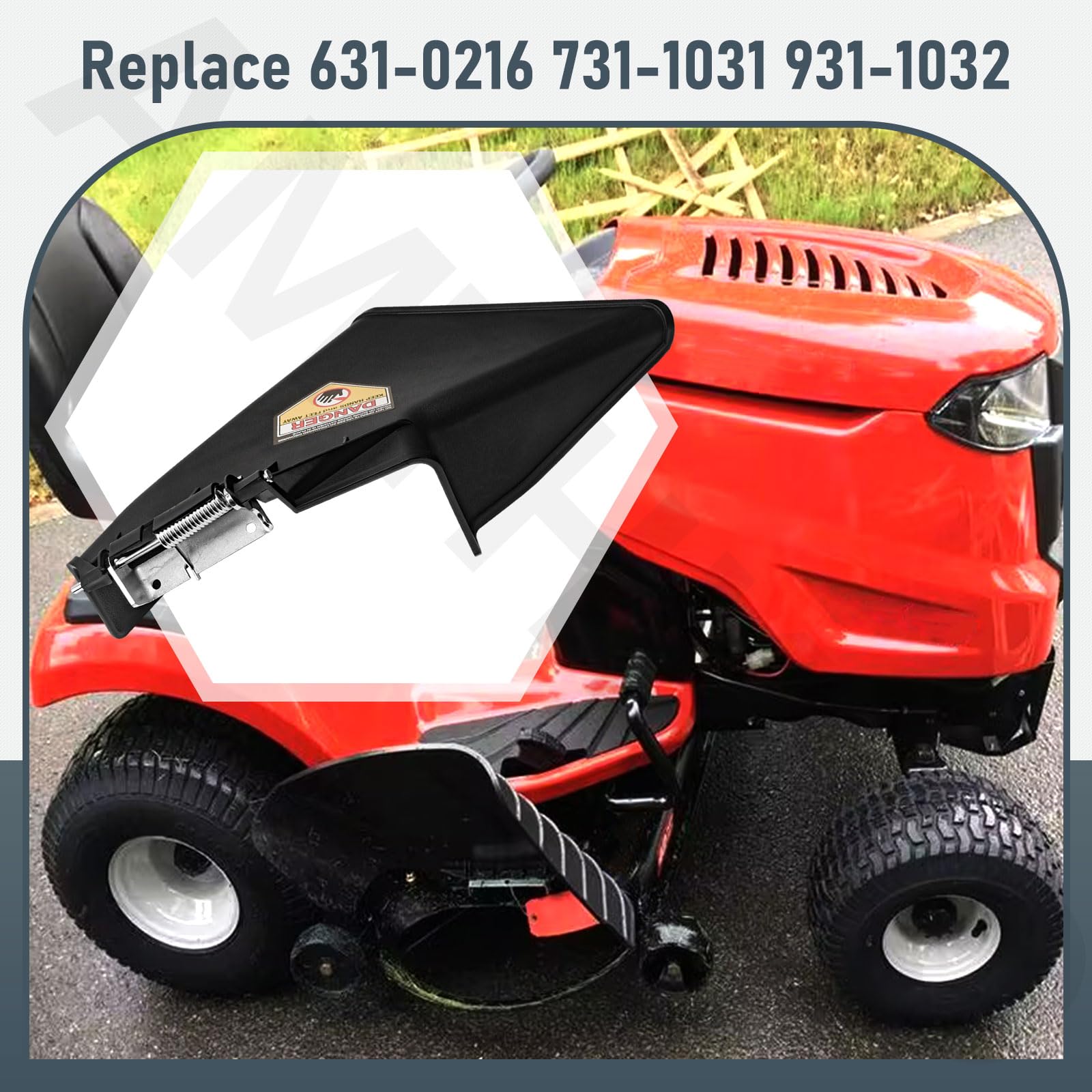 AMTHKNO 631-05229 Deflector de descarga de cubierta compatible con Mtd Craftsman Troy-Bilt Cub-Cadet Murray Yard-Machine Yardman LT1040 LT1045 LT2042 GT2542 Reemplaza 631-0216 731-1031 931-1032
