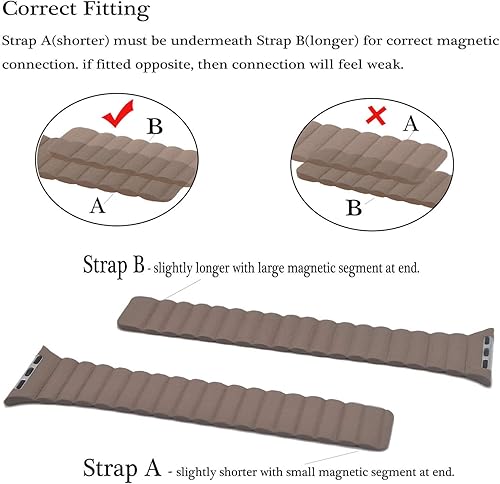 Miniatura 2 de Compatible con Apple Watch Band 1.732pulgadas, 1.654pulgadas, 1.575pulgadas, 1.496pulgadas. Correa de piel ajustable mejorada con sistema de cierre
