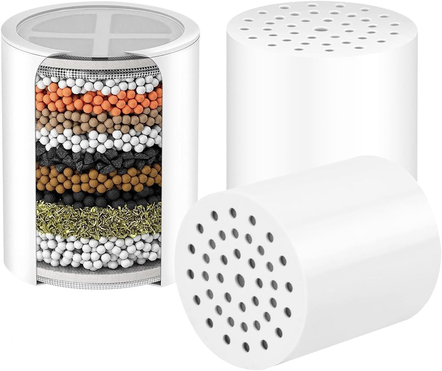 AWO 3 PACK Replacement Shower Filter Cartridge Compatible for WEAQUA & SparkPod High Pressure Showerhead,Multi Stage Shower Filtration Systems for Hard Water Reduces Chlorine and Harmful Substance
