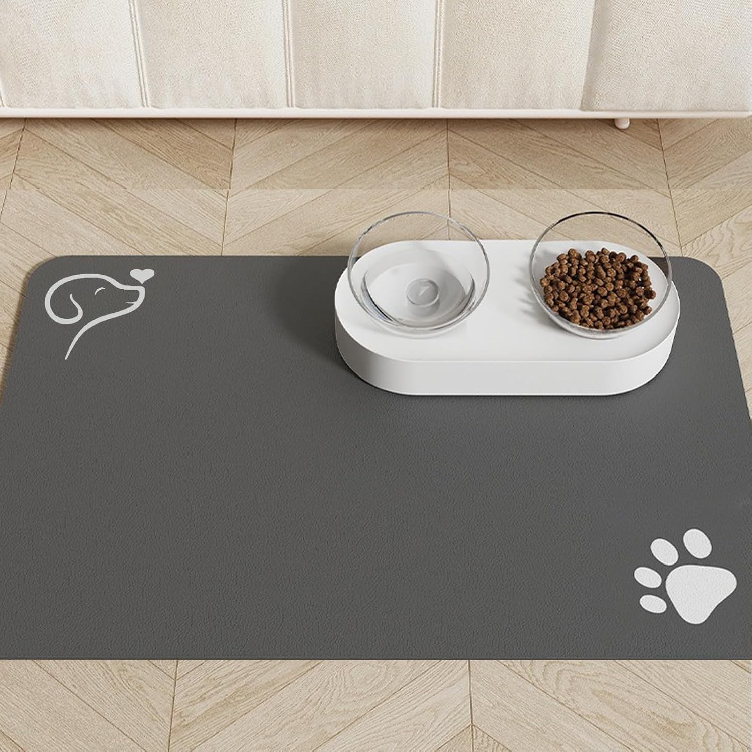 IHINIRE Absorbent Dog Bowl Mat for Food and Water Quick