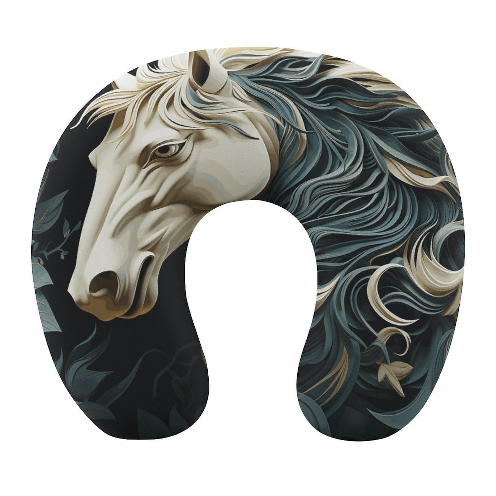 Btcowzrv Style Horse Pattern U Shaped Neck Pillow Travel Pillows