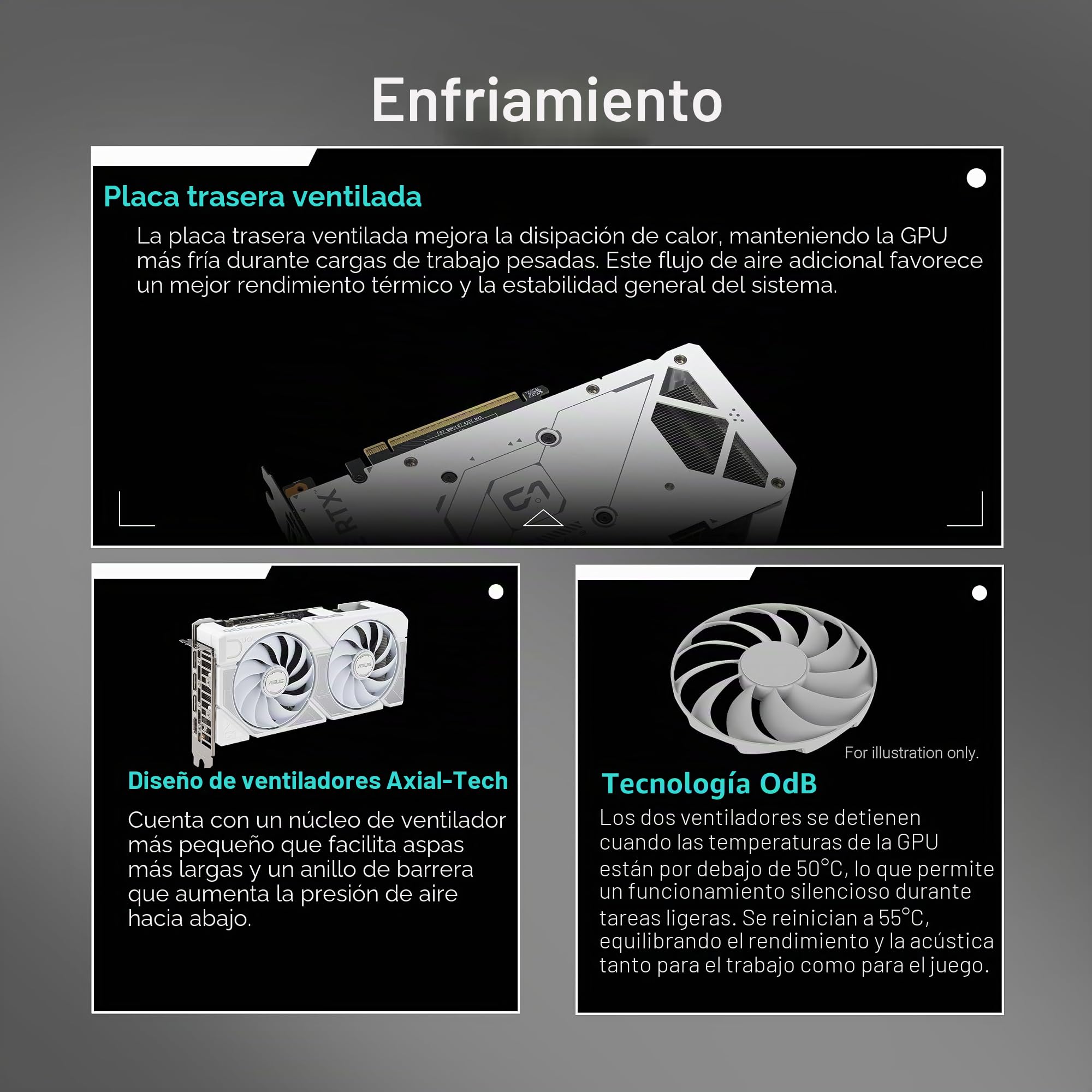 ASUS Dual GeForce RTX 5060 Ti 16GB GDDR7 White OC Edition (PCIe 5.0, 16GB GDDR7, DLSS 4, HDMI 2.1b, DisplayPort 2.1b, diseño de 2.5 Ranuras, diseño de Ventilador de tecnología axial, tecnología 0dB y