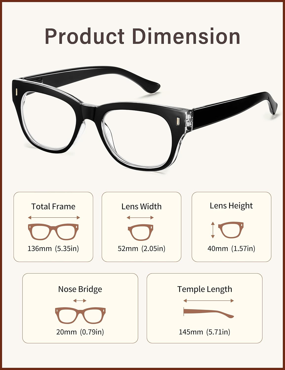 Madison Avenue Retro Blue Light Blocking Reading Glasses for Women Spring Hinge with Case, Elegant Computer Readers Glasses - Image 5