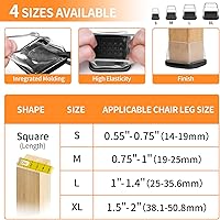 Vista 2 de Ezprotekt 24 piezas deslizantes transparentes para patas de silla para alfombra, fundas protectoras cuadradas de teflón para muebles, taburetes