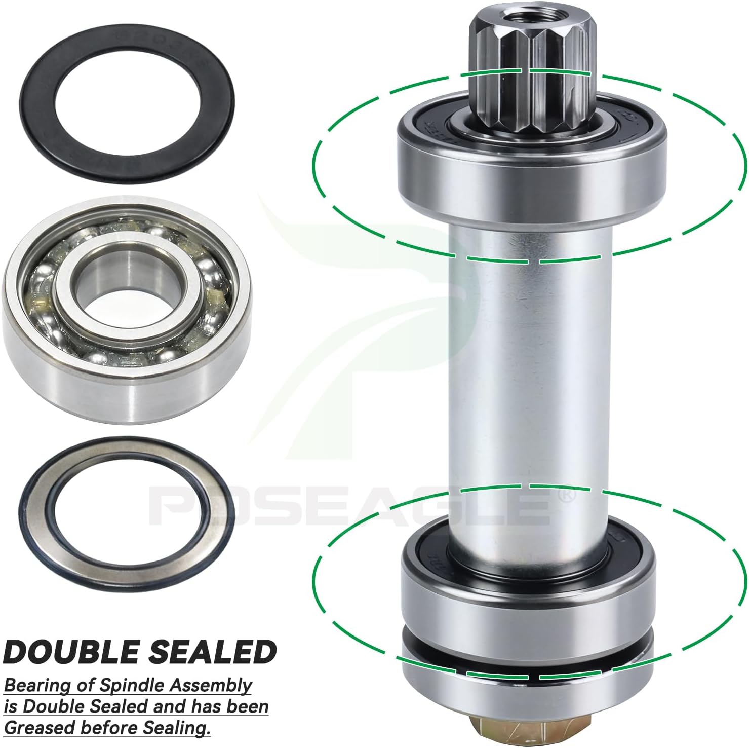 607418 Spindle Assembly with 604704 Pulley Replaces 601804 Spindle, Hustler Raptor SD 60 inch Deck Spindle Hustler 60 inch Mower Deck Spindles for Hustler Raptor SD 42", 60" Lawn Tractors