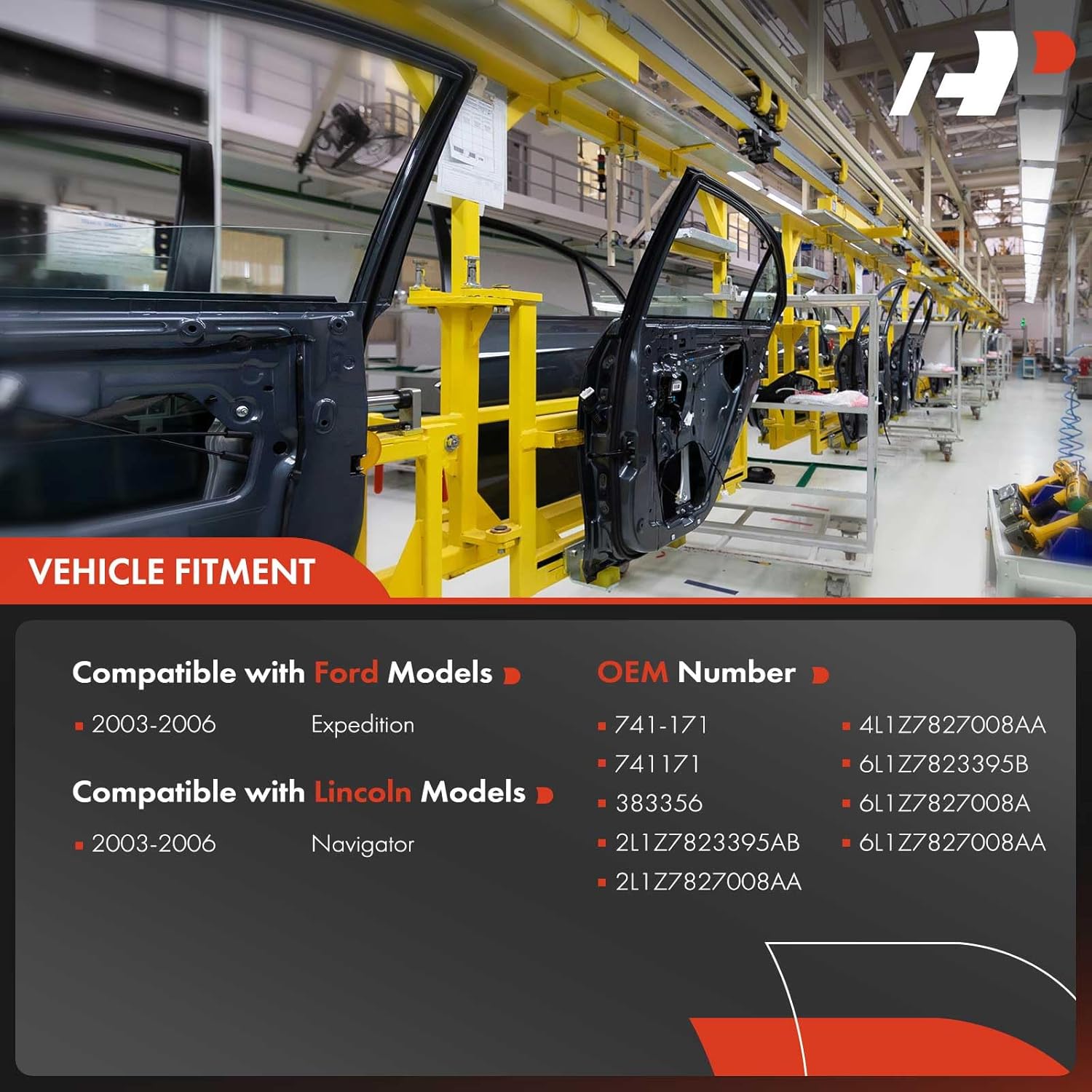 A-Premium Electric Power Window Regulator with Motor Compatible with Ford Expedition & Lincoln Navigator, 2003-2006, Sport Utility, Rear Right Passenger Side