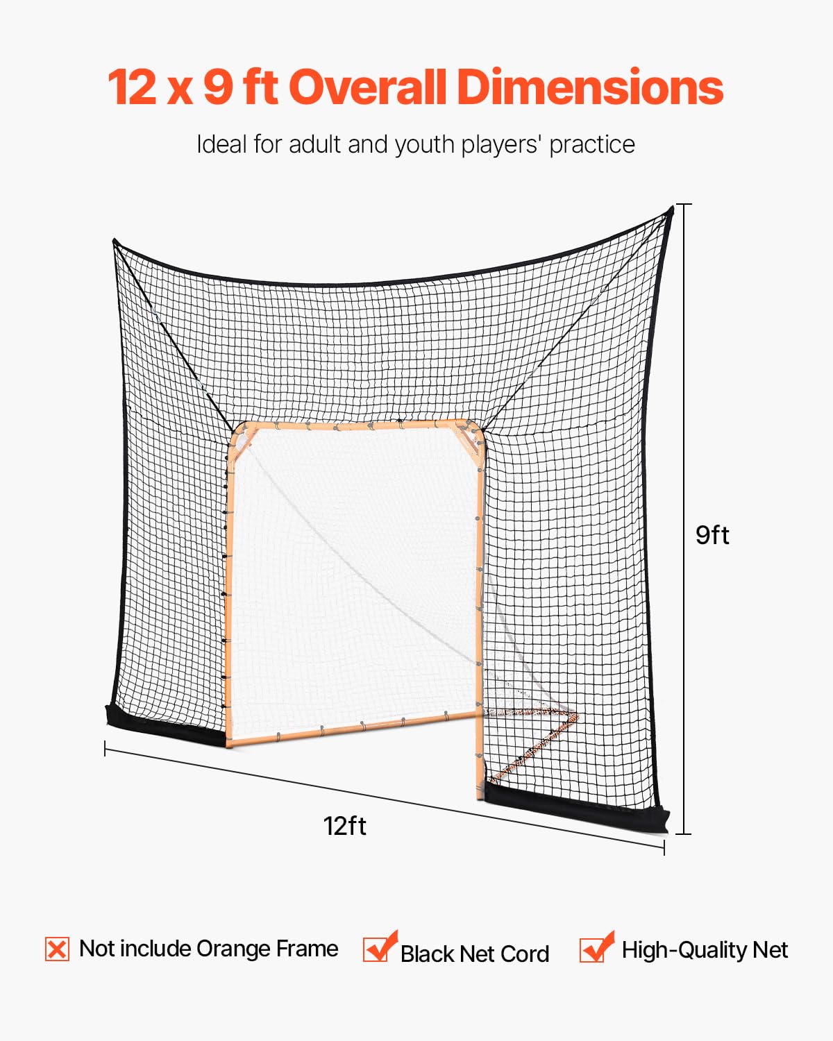VEVOR But de Crosse Portable – Ensemble Complet d'accessoires d'entraînement avec Couverture étendue pour Jeunes et Adultes