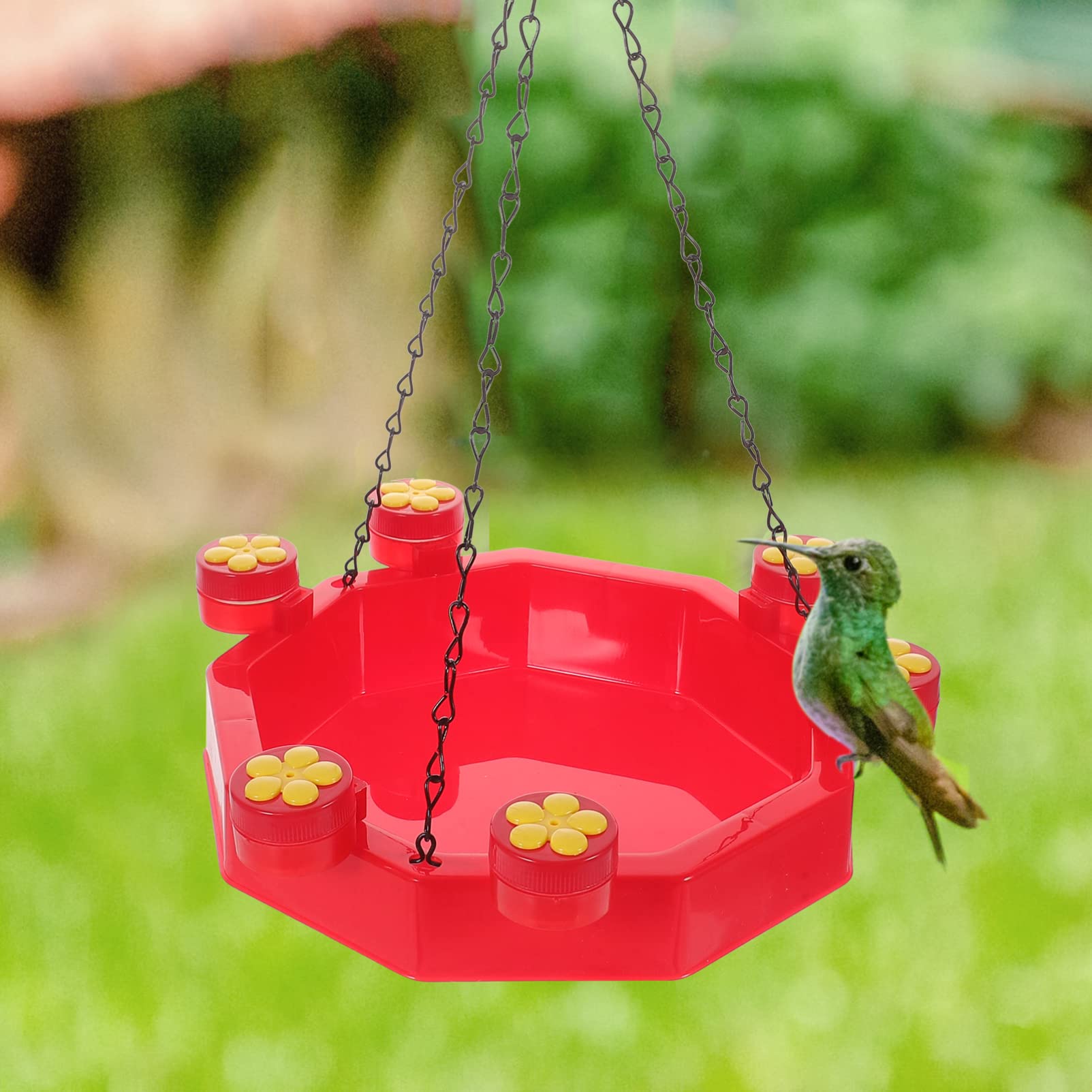 Yardwe 2 Sätze -Feeder Vogelhäuschen für kleine Vögel Keine Vogelhäuschen Käfig Bahnhof Haustier Pole Balkon vogelhäuschen Vogelfütterungsgerät Vogelfütterer Aluminiumlegierung rot