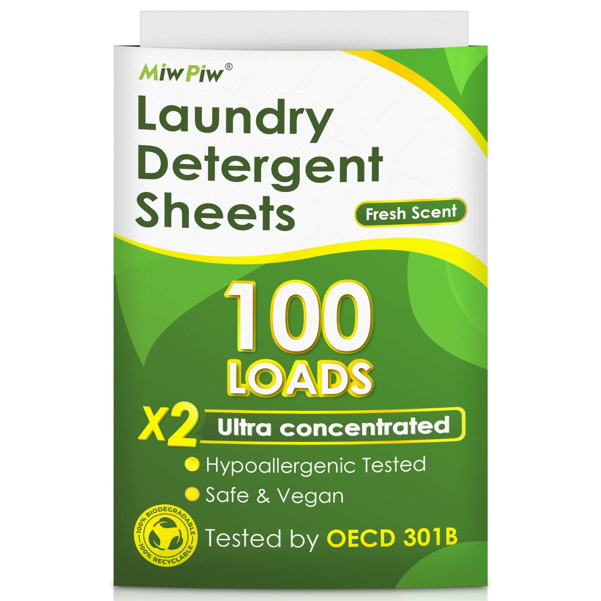 Buy Miw Piw Laundry Detergent Sheets 100 Loads Liquidless Laundry for