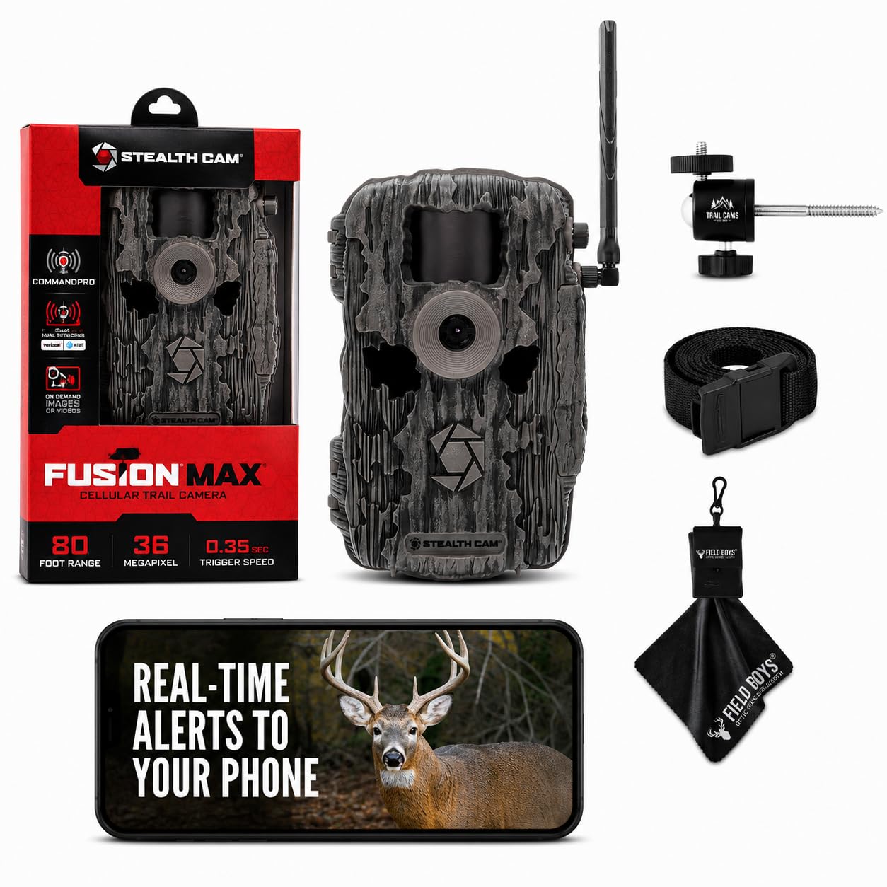 Fusion MAX Dual Sim 36MP Photo & 1080P HD Video, 0.35 Sec Trigger Speed, App-Controlled Hunting Cellular Trail Camera, AT&T & Verizon, Tree Mount & Microfiber Cleaning Cloth-image-29
