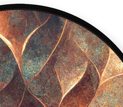 Miniatura 5 de Vnurnrn Alfombra redonda (hoja de bronce), antideslizante para interiores, alfombra circular lavable para sala de estar, puerta de entrada,