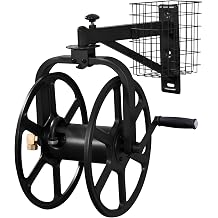 Liberty Garden 712-B Single Arm Navigator Multi-Directional Garden Hose Reel, Holds 125-Feet of, 5/8-Inch, Black