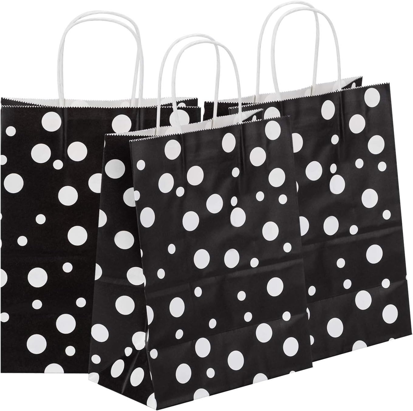 Black Friday - 60% OFF Road 8x4.75x10.5 Inches Kraft Paper Bags, 50Pcs Black and White Dot Retail Paper Bags with Handles, Merchandise Bag, Gift Bag, Wedding Party Bag Black Friday - 50% OFF Road 8x4.75x10.5 Inches Kraft Paper Bags, 50Pcs Black and White Dot Retail Paper Bags with Handles, Merchandise Bag, Gift Bag, Wedding Party Bag