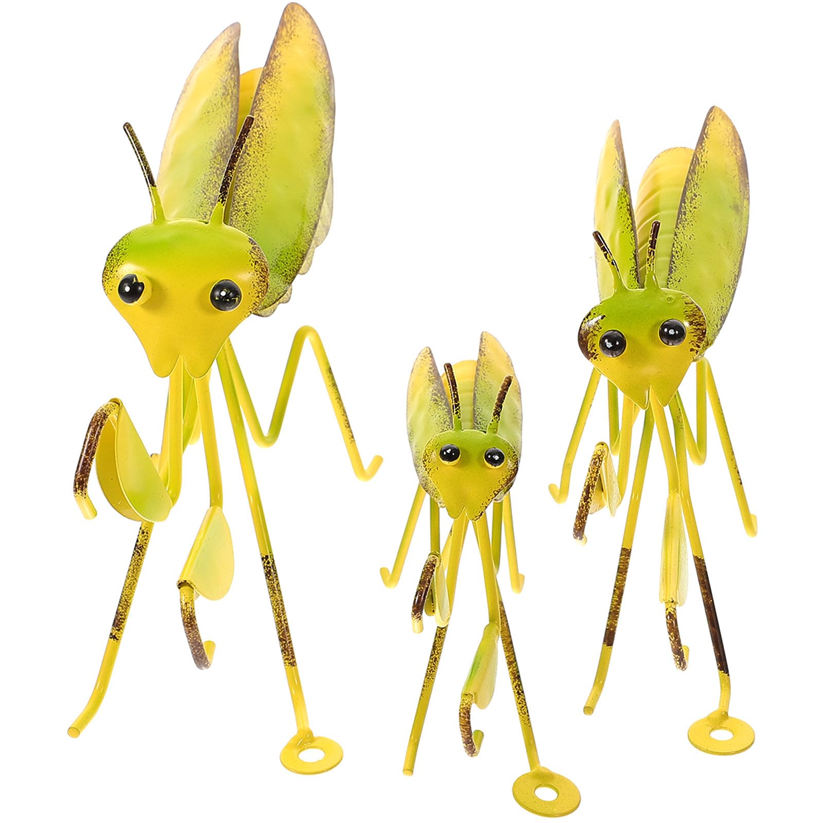 Pendentif de mante religieuse en fer lot de 3 sculptures cadeau de jardin