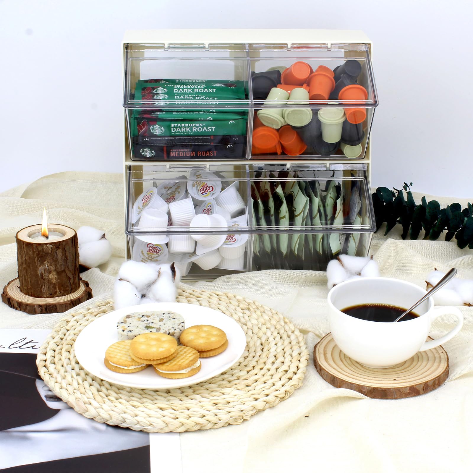 K Cup Holder Bokelai Coffee Pod Organizer 2-Tier Clear Storage