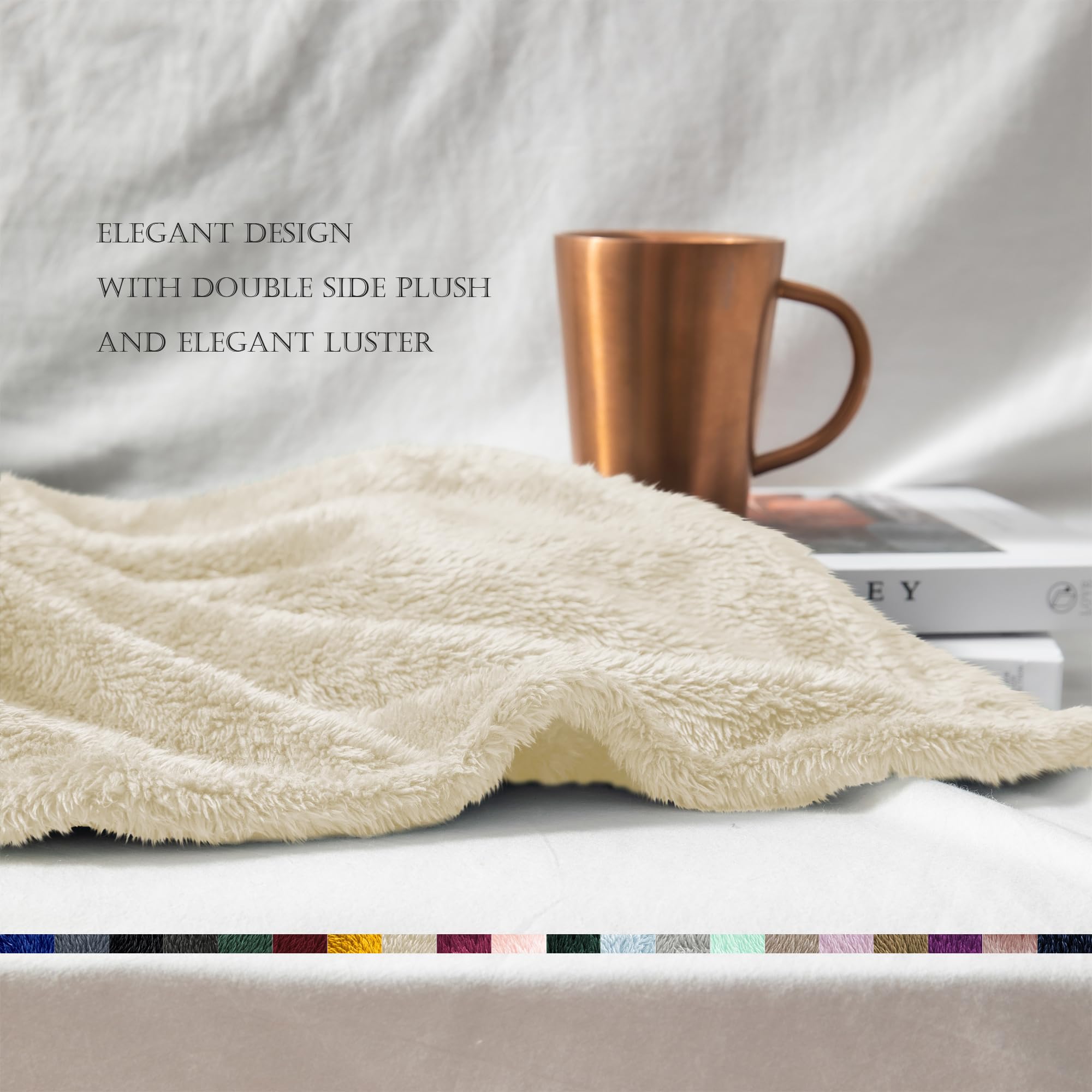 Couverture Polaire Plaid Camel 130x150 Cm - Douce, Chaude - Pour Canapé Ou Lit - Toutes Saisons - 6