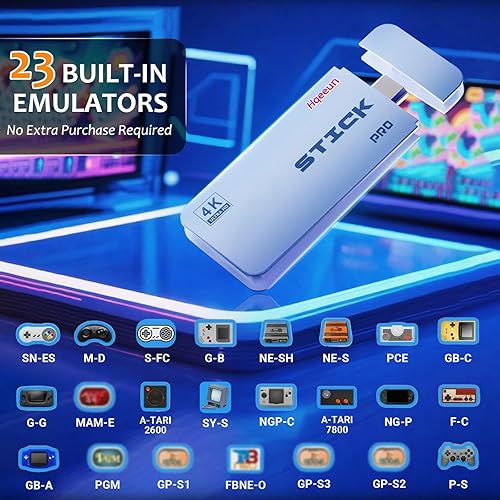 Miniatura 3 de Retro Gaming Console, Wireless Retro Game Console Stick Built-in 20000+ Classic Games and 23 Emulators, Plug & Play 4K HDMI Output, Video Gaming