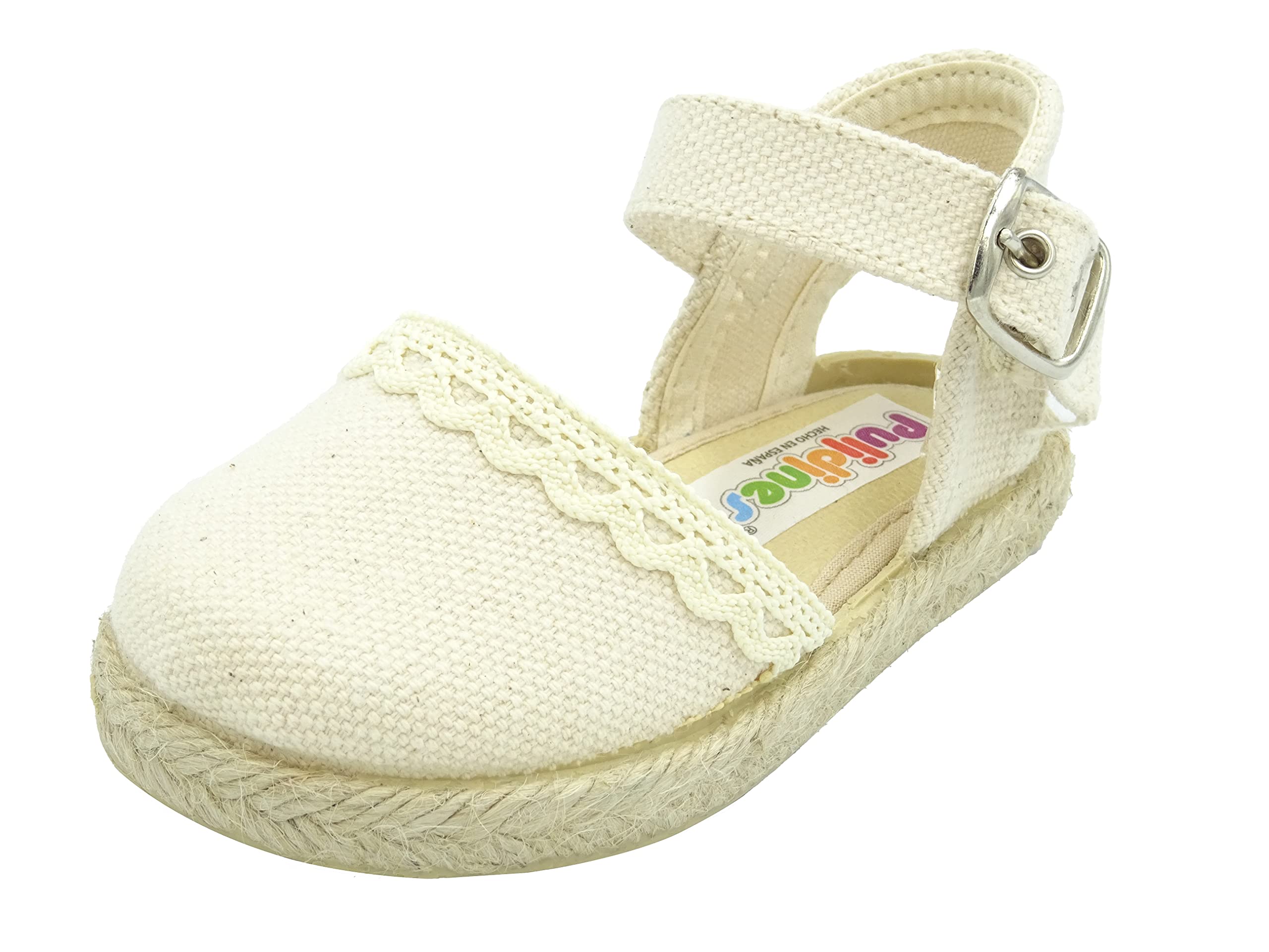 esparteña de niña con puntilla para Bebe y niña con Hebilla Bebé niña
