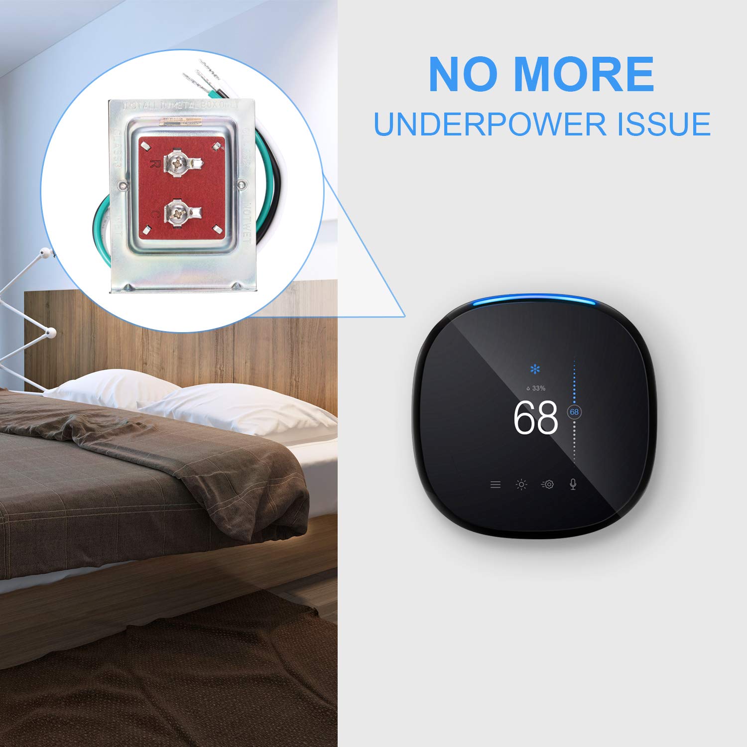 Maxdot 24V 40VA Thermostat and Doorbell Transformer, Power Supply Compatible with Nest, Ecobee, Sensi and Honeywell Thermostat, Nest Hello Doorbell and All Versions of Ring Doorbell (1 Pcs) - - 