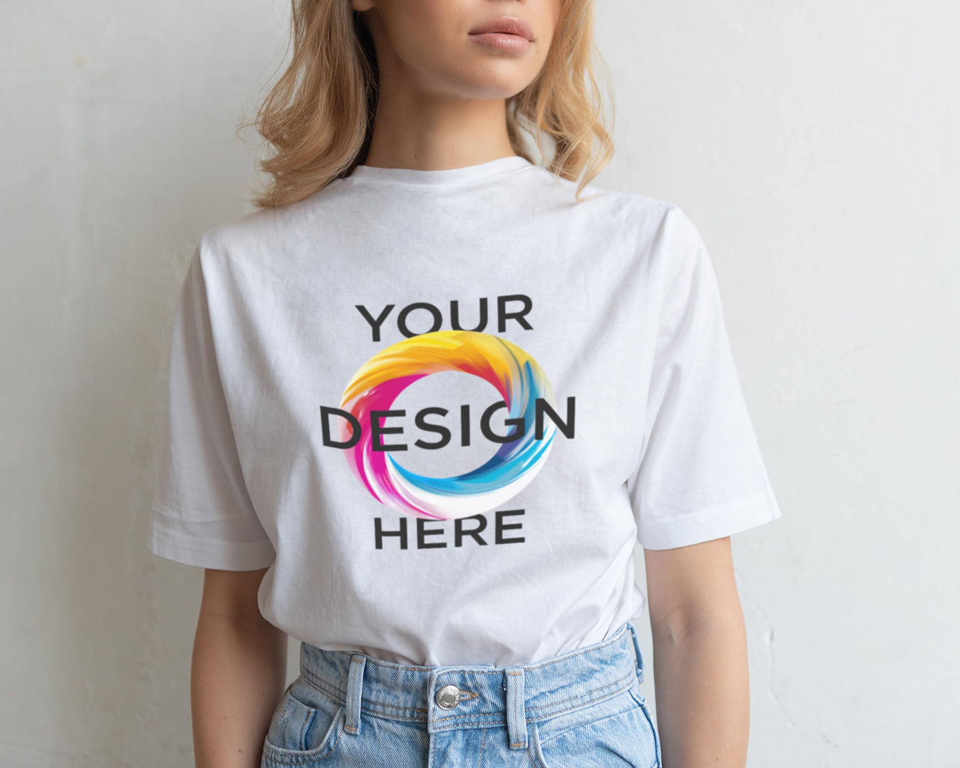 Camiseta Personalizada Unisex 100% Algodón Manga Corta con Texto y Foto Personalizada